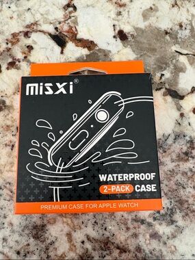 MISXi Waterproof 2-Pack Apple Watch Case - Black & Orange